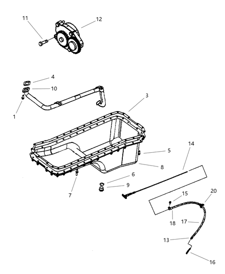 1998 Dodge Ram 2500 Indicator Engine Oil Level Diagram for 5012559AA