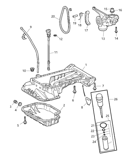 Filter Engine Oil Diagram for 5183748AA