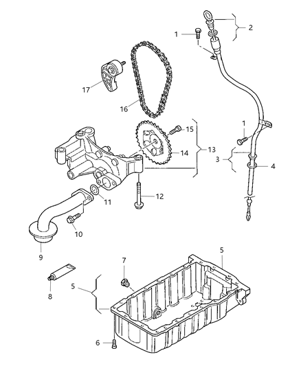 Indicator Engine Oil Level Diagram for 68001460AA