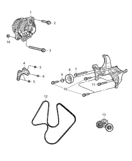 2009 Dodge Durango Generator Engine Diagram for R6029700AD