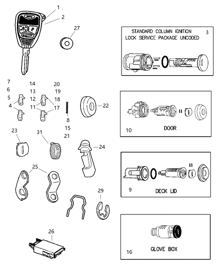 Key Blank Diagram for 5134937AA