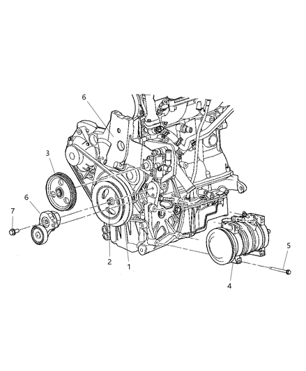 Tensioner And Bracket Engine Mount Diagram for 4668519AD