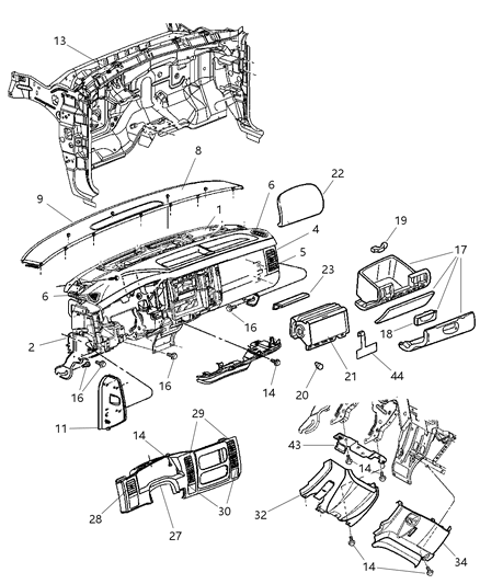 Bezel Instrument Cluster Diagram for 5GN881TMAD