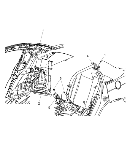 Seat Belt Retractor Includes Left Passenger Buckle Diagram for XS761T1AD