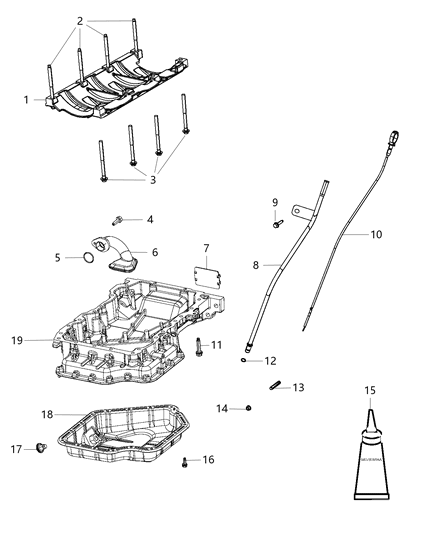2012 Dodge Journey Indicator Engine Oil Level Diagram for 68067146AE