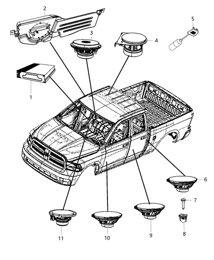 2009 Jeep Liberty Amplifier Diagram for 68303985AA