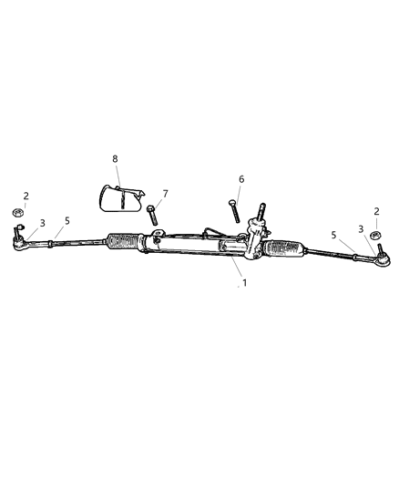 2004 Dodge Durango End Tie Rod Diagram for 5103320AA