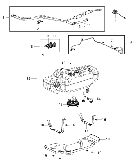 Clip 2 Way Fuel Bundle Diagram for 68161465AA
