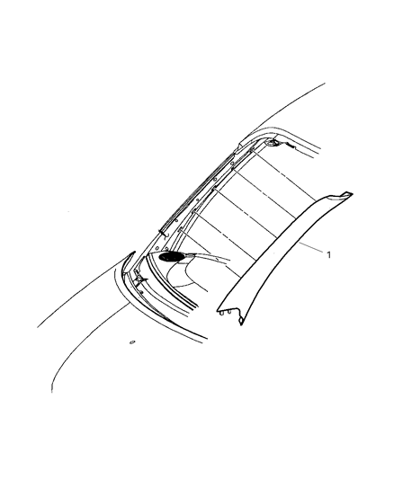 2006 Chrysler PT Cruiser Molding Windshield Garnish Diagram for TF23DW1AE