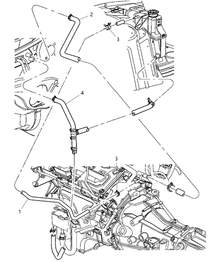 2000 Chrysler Voyager Tube & Hose Heater Return Diagram for 4598036AF