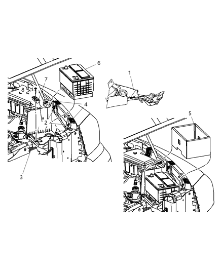1995 Chrysler Sebring Battery Storage Diagram for BB065800AA