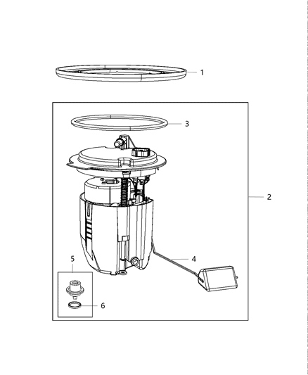 Module Kit: Fuel Pump/Level Unit Diagram for 68138243AA