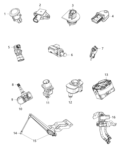 Sensor Ambient Temperature Sensor Only Diagram for 68138681AE