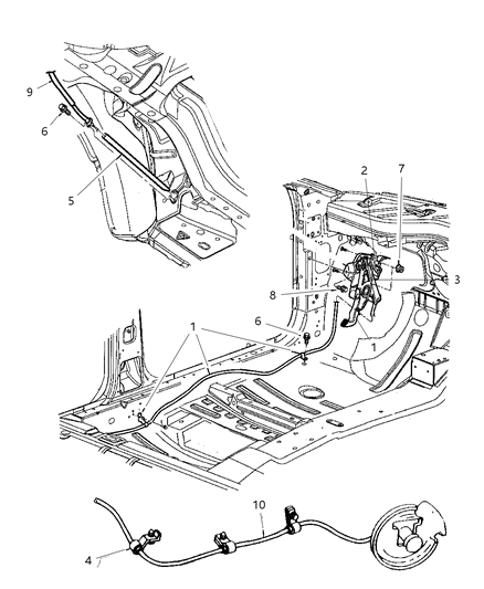 Rear Cable Diagram for 4779183AA