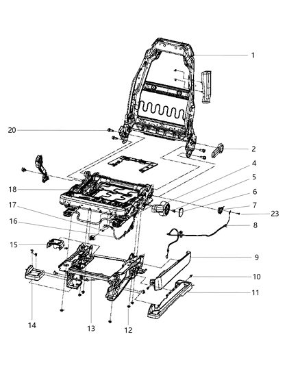 1987 Jeep J10 Shield Seat Bolt Cover Diagram for 1VF64DX9AA