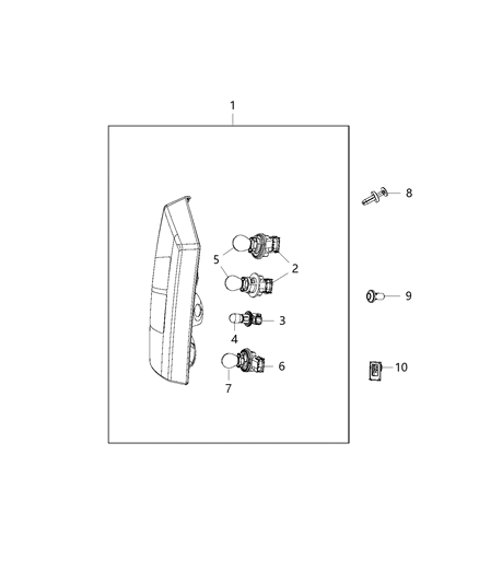 Lamp Tail Stop Turn Sidemarker Diagram for 5160365AF