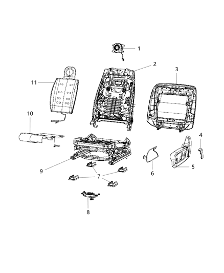 2003 Dodge Ram 2500 Shield Seat Adjuster Diagram for 1UZ62DX9AA