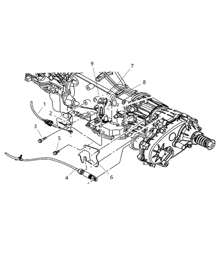 2011 Ram 2500 Cable Gearshift Control Diagram for 52109781AC