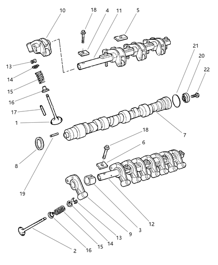 Retainer, Exhaust Rocker Shaft (Middle) Diagram for 4667257