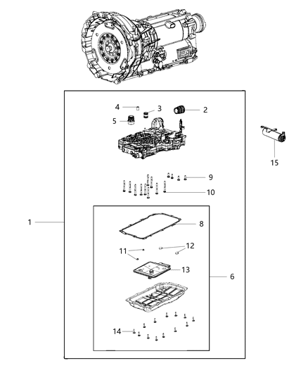 Pan And Filter Transmission Oil Diagram for 68362041AB