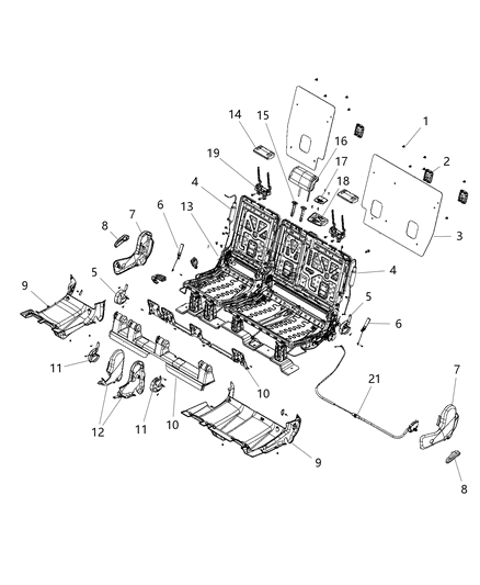 1984 Dodge Power Ram 50 Cover Rear Seat Spring Outboard Diagram for 1YA12DX9AA