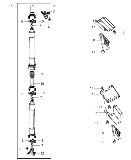 1990 Chrysler Imperial Flange Drive Shaft Diagram for 5183074AA