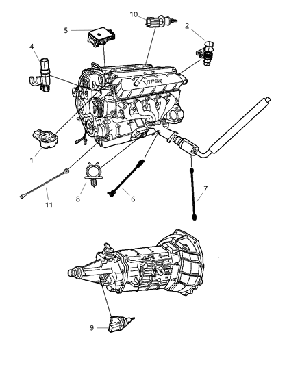 1986 Jeep Wagoneer Sensor Crankshaft Position Diagram for 5033307AA