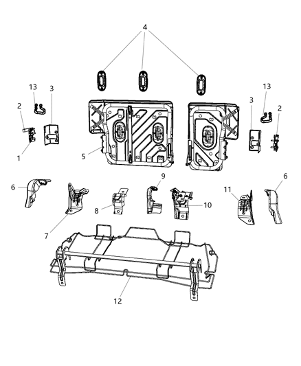 2013 Chrysler 200 Shield Seat Diagram for 1FN631D5AA
