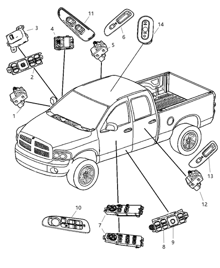 Switch Window And Door Lock Diagram for 56049804AA