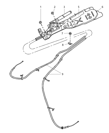 Bracket Parking Brake Diagram for 52128391AF