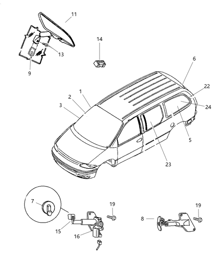 Mirror Inside Rearview Diagram for 4520336AB