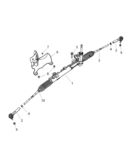 Tie Rod End Outer Diagram for 68141058AA