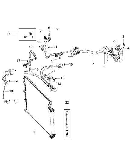 Line A/C Condenser Jumper Diagram for 68194991AB