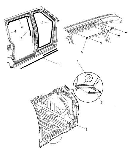 2011 Dodge Charger Weatherstrip Liftgate Opening Diagram for 4717559AC