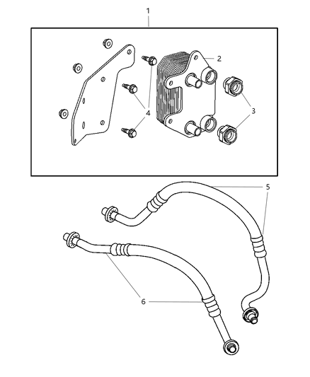 1987 Jeep Wagoneer Line Oil Cooler Outlet Diagram for 5030630AB