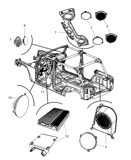 Enclosure Speaker Diagram for 1CW46XDVAE