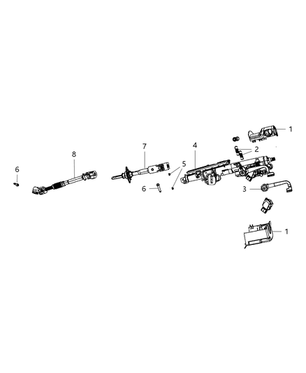 1988 Dodge D250 Shaft Steering Column Intermediate Diagram for 55351281AB