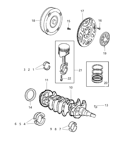 Bearing Package Connecting Rod Standard Diagram for 5012588AA