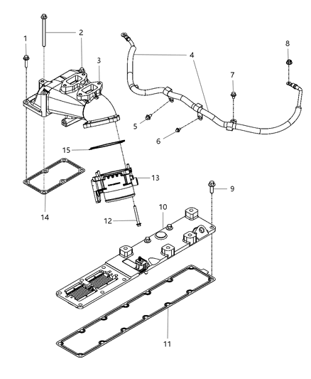 2010 Dodge Ram 2500 Gasket Intake Plenum Diagram for 68024672AA
