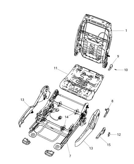 1990 Dodge D250 Limiter Seat Track Travel 8 Way Travel Limiter Diagram for 68003910AA