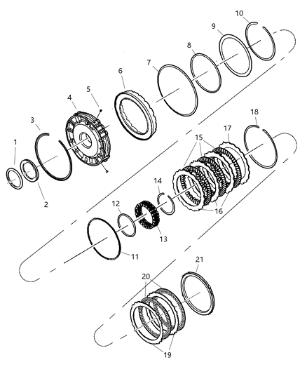 1996 Jeep Grand Cherokee Retainer Transmission 2ND And 4TH Clutch Piston Diagram for 4799498AC