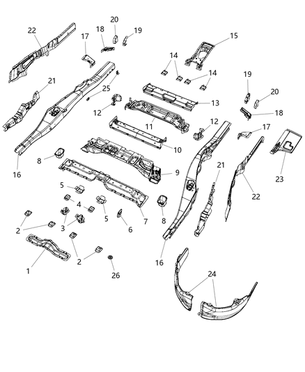 Support Propeller Shaft Diagram for 68038997AB
