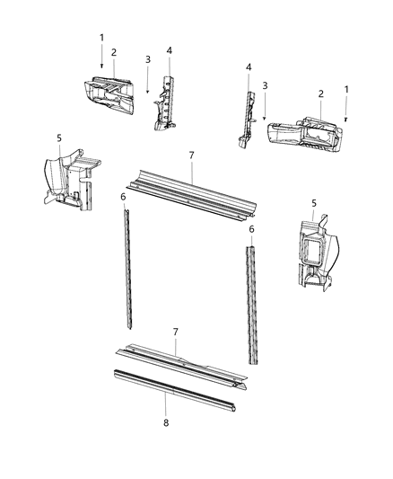 Seal Radiator Side Air Diagram for 68202657AA