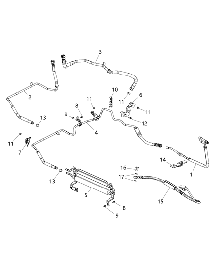 Hose Power Steering Return Diagram for 68169572AC