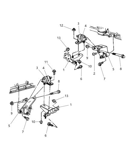 2003 Chrysler Town & Country Cushion, Engine Support Front Diagram for 52020018