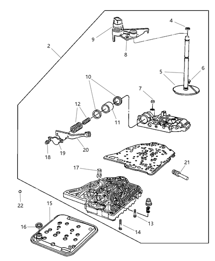 2006 Jeep Wrangler Solenoid Package Valve Body Diagram for 5143151AA