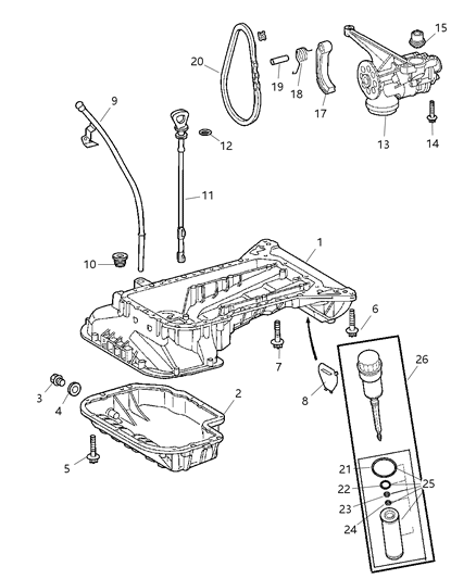 Filter Engine Oil Diagram for 5102905AA