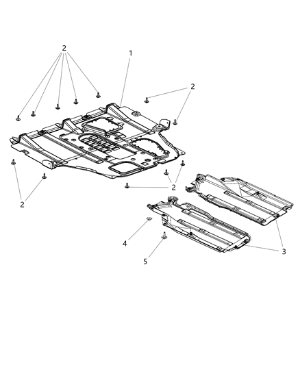 1999 Chrysler Sebring Shield Floor Pan Diagram for 68082725AD