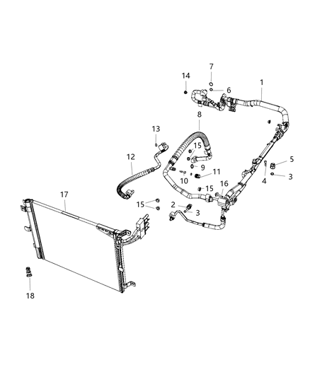 Condenser A/C Diagram for 68314789AA