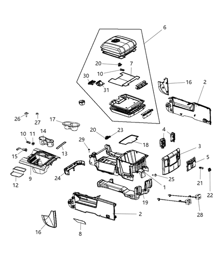 1994 Dodge Stealth Console Base Diagram for 1NN142X9AB